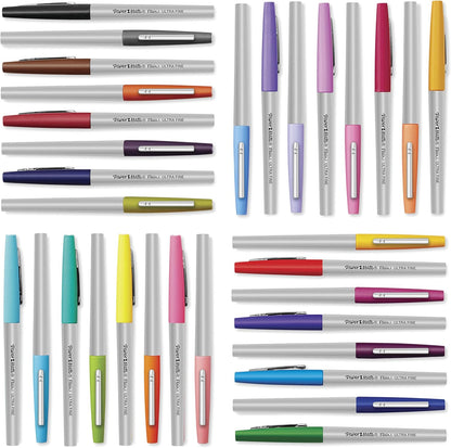 Paper Mate Flair Felt Tip Pens, Ultra Fine Point (0.4mm), Black Ink, 12 Count - Office Supplies, No Bleed, For Precise and Expressive Writing