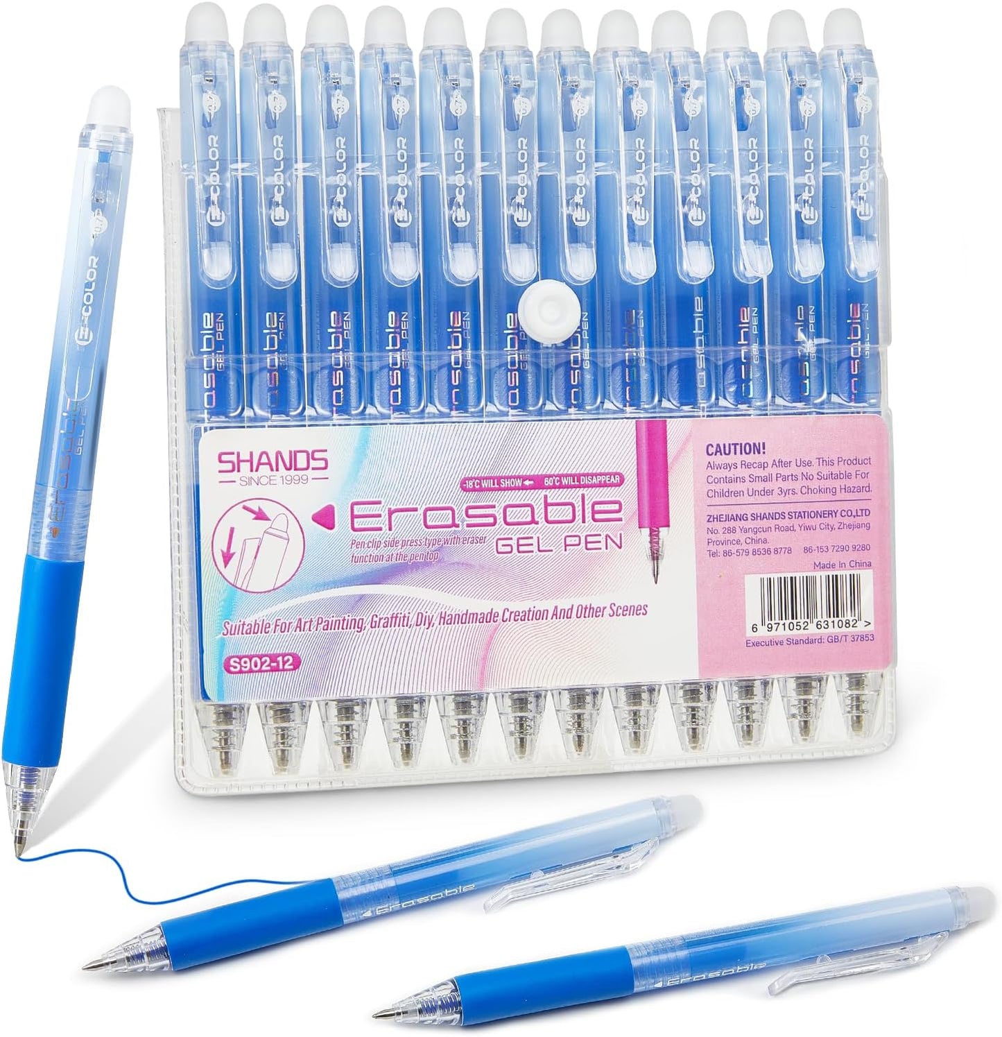 Retractable Erasable Gel Pens Clicker,Fine Point 0.7mm Smooth Writing Pens,Cute Pens For Writing Journaling Taking Notes School Office Home. (12 Colors)