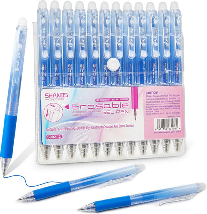 Retractable Erasable Gel Pens Clicker,Fine Point 0.7mm Smooth Writing Pens,Cute Pens For Writing Journaling Taking Notes School Office Home. (12 Colors)