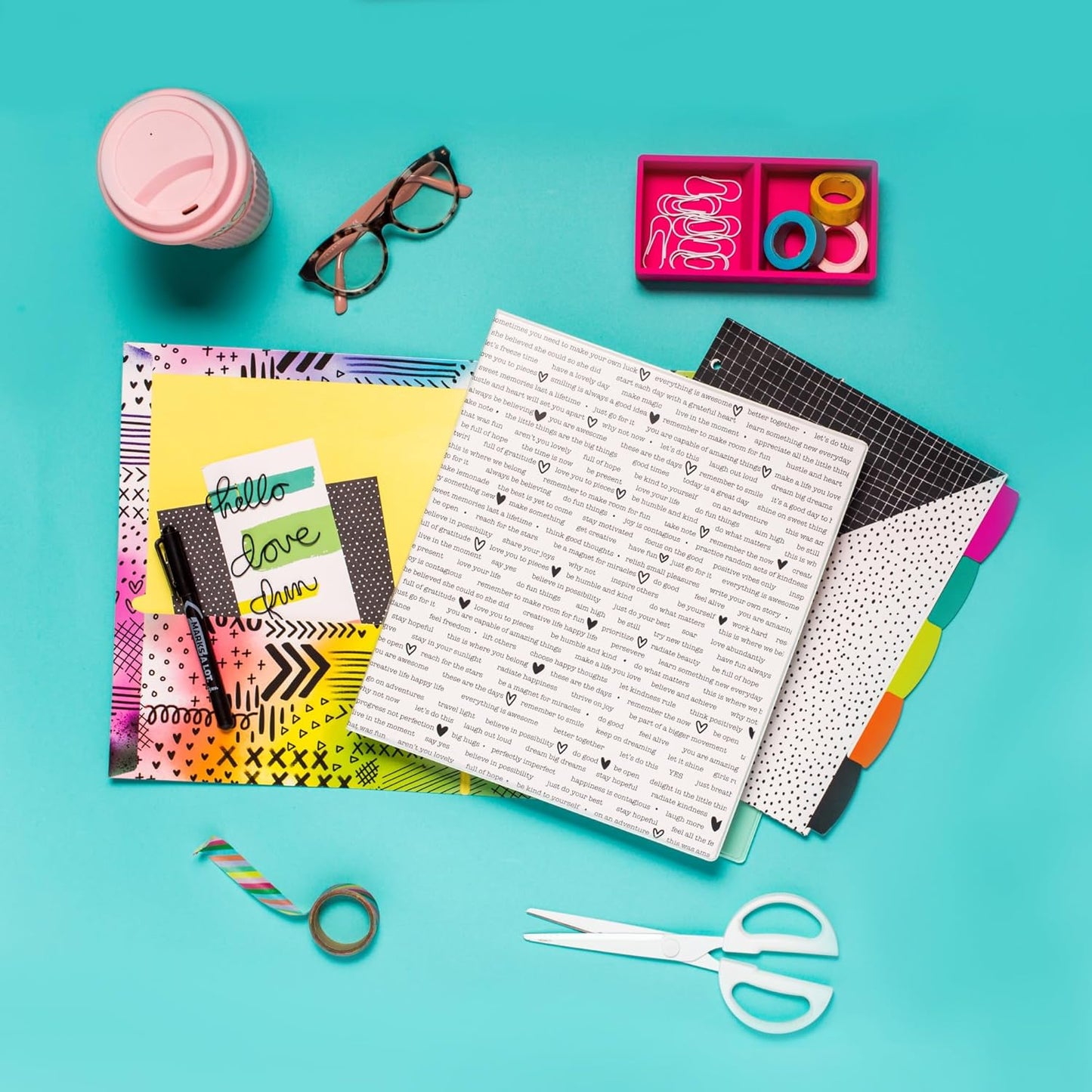 Avery + Amy Tangerine Designer Collection Binder, 1" Round Rings, 175-Sheet Capacity, Find Inspiration (28321)