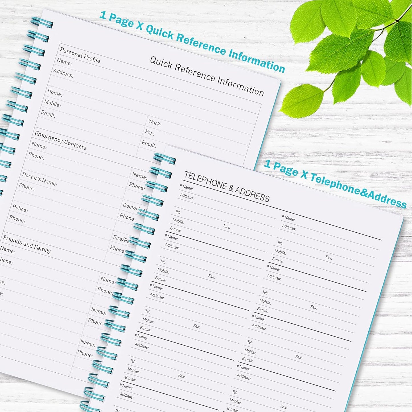 Daily Planner Undated, Asten To Do List Notebook Hourly Schedules Spiral Appointment Planner for Men and Women,PVC Hardcover,Elastic Closure, Inner Pocket 8.3" x 5.8" (Black)