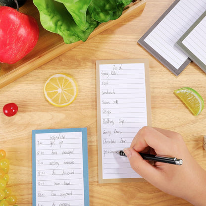 Thboxes 4 Pack Magnetic Note Pad for Fridge with Pen Holder, Totally 200 Sheets Grocery List Magnet Pad for Refrigerator Magnetic Shopping List Pad（Fruit Design）