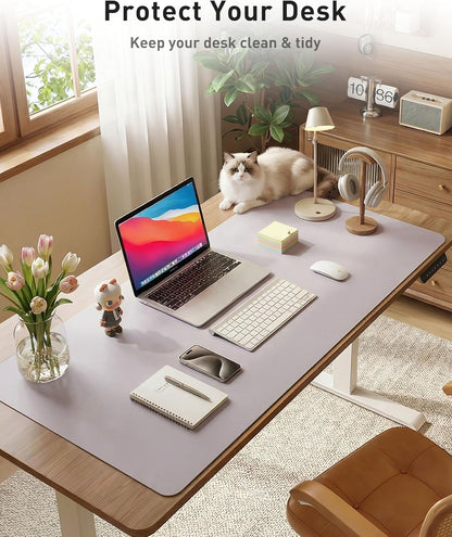 Aothia Leather Desk Pad Protector, Mouse Pad, Office Desk Mat, Non-Slip PU Leather Desk Blotter, Laptop Desk Pad, Waterproof Desk Writing Pad for Office and Home (Black,36" x 17") - Colors A