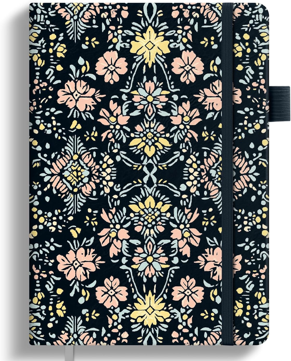 Taja Pretty Lined Journal for Women, Aesthetic Cute Hardcover Leather Journal for Writing, A5 College Ruled Notebook for Work & Note Taking, Perfect for Office School Home, 160 Pages, Meadow Flowers