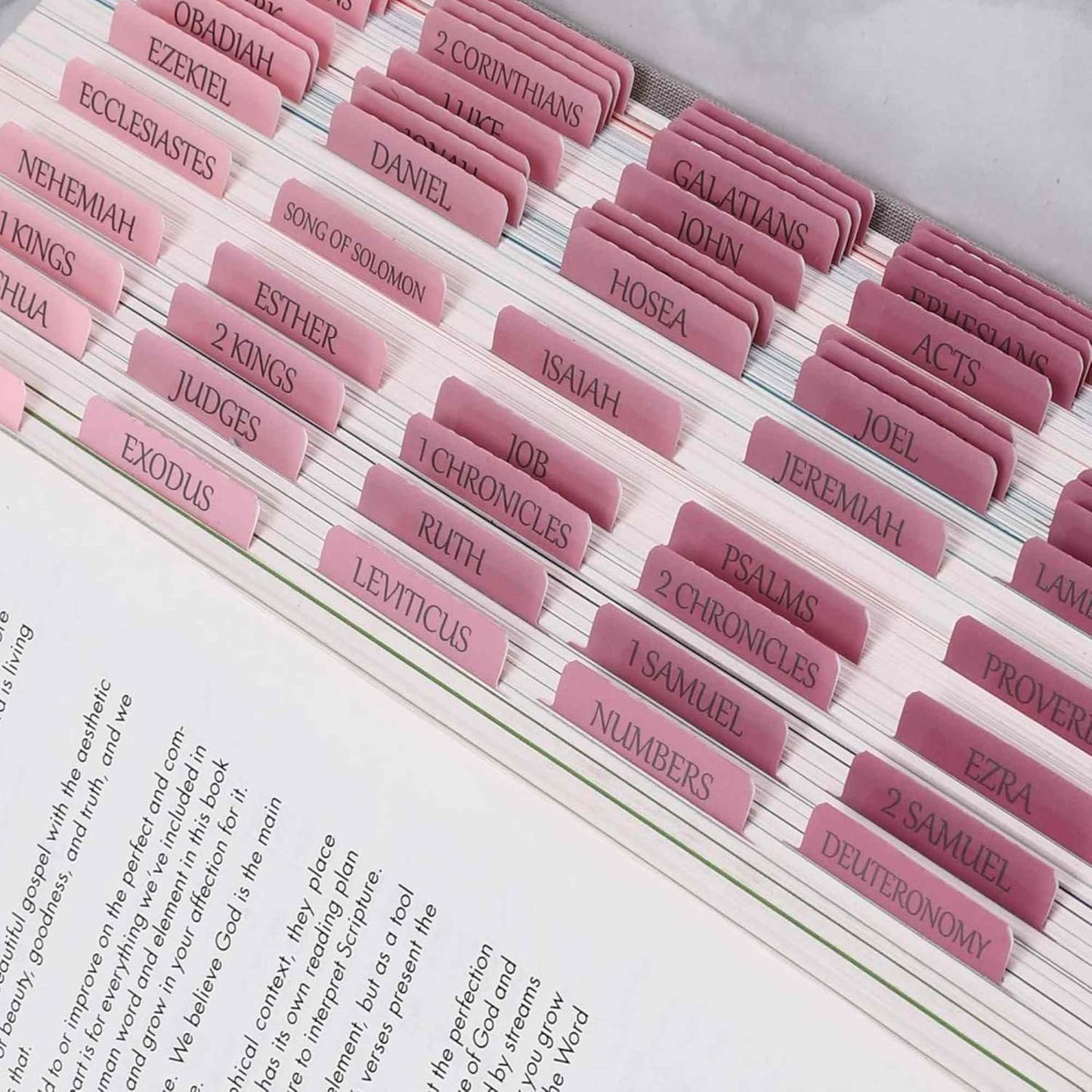 Thinkor- Repositionable Bible Tabs, 66 Pink Theme Laminated Tabs for Women, Thinkor for Study Bible