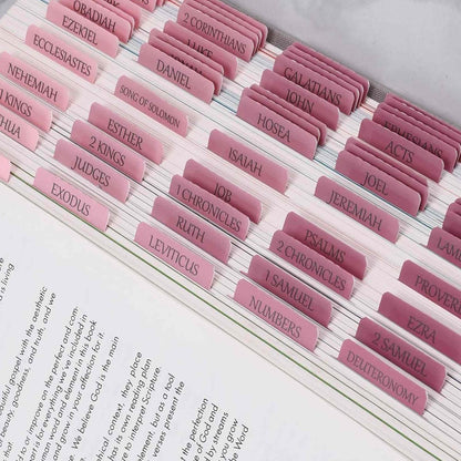 Thinkor- Repositionable Bible Tabs, 66 Pink Theme Laminated Tabs for Women, Thinkor for Study Bible