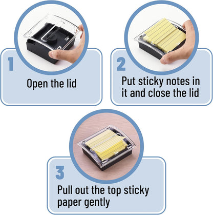 Mr. Pen Pop Up Sticky Note Dispenser, 3" x 3", Black, Sticky Note Dispenser, Sticky Note Holder for Desk, Clear Top