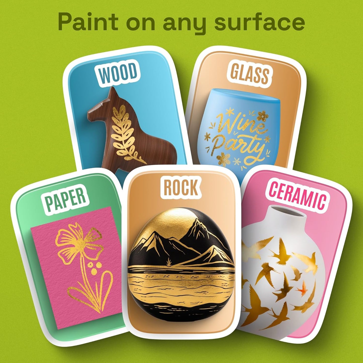 ARTISTRO 2 Gold Acrylic Paint Markers - 0.7mm Extra Fine-Tip Metallic Paint Pens - Perfect for Crafting, Art Projects, & More