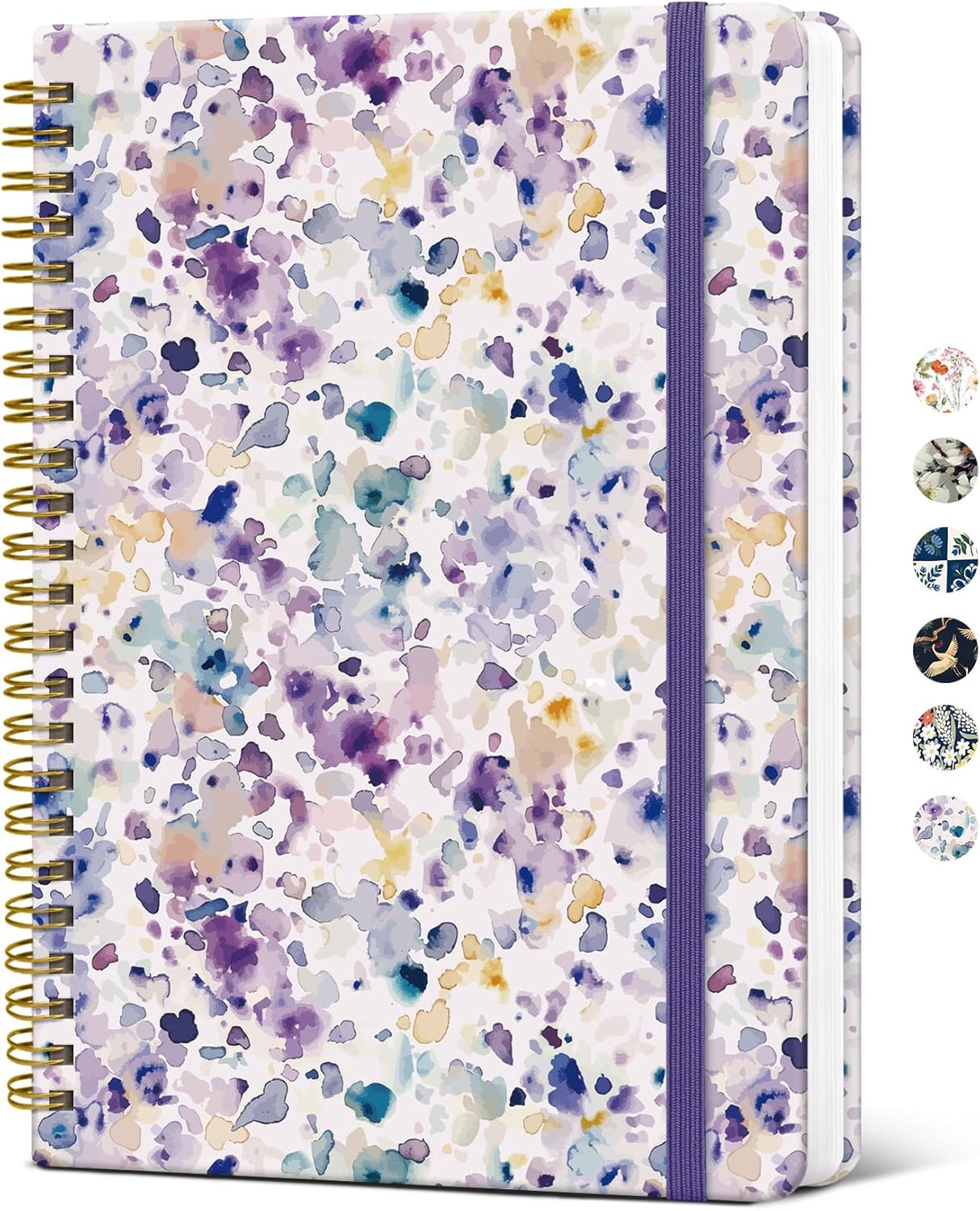 Taja Spiral Journal Notebook for Women, Pretty Hardcover Lined Notebook for Work & Note Taking, Aesthetic Cute Journal for Writing, 140 Pages, 5.8"x8.3", Floral