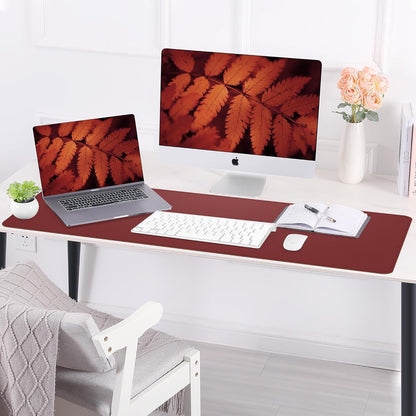 Large Desk Mat 47.2" x 17" Leather Desk Pad Protector with Natural Cork & PU Leather, Non-Slip Office Desk Mat, Large Mouse Pad, Waterproof Desk Blotter pad for Office&Home(Black)