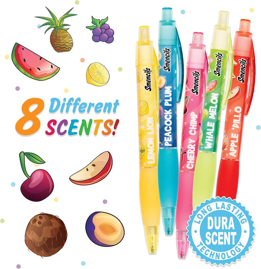 Mechanical Smencils - Patented Gourmet Scented Mechanical Pencils, 8 Count, Medium Point (0.7mm) (Fruit Zoo)