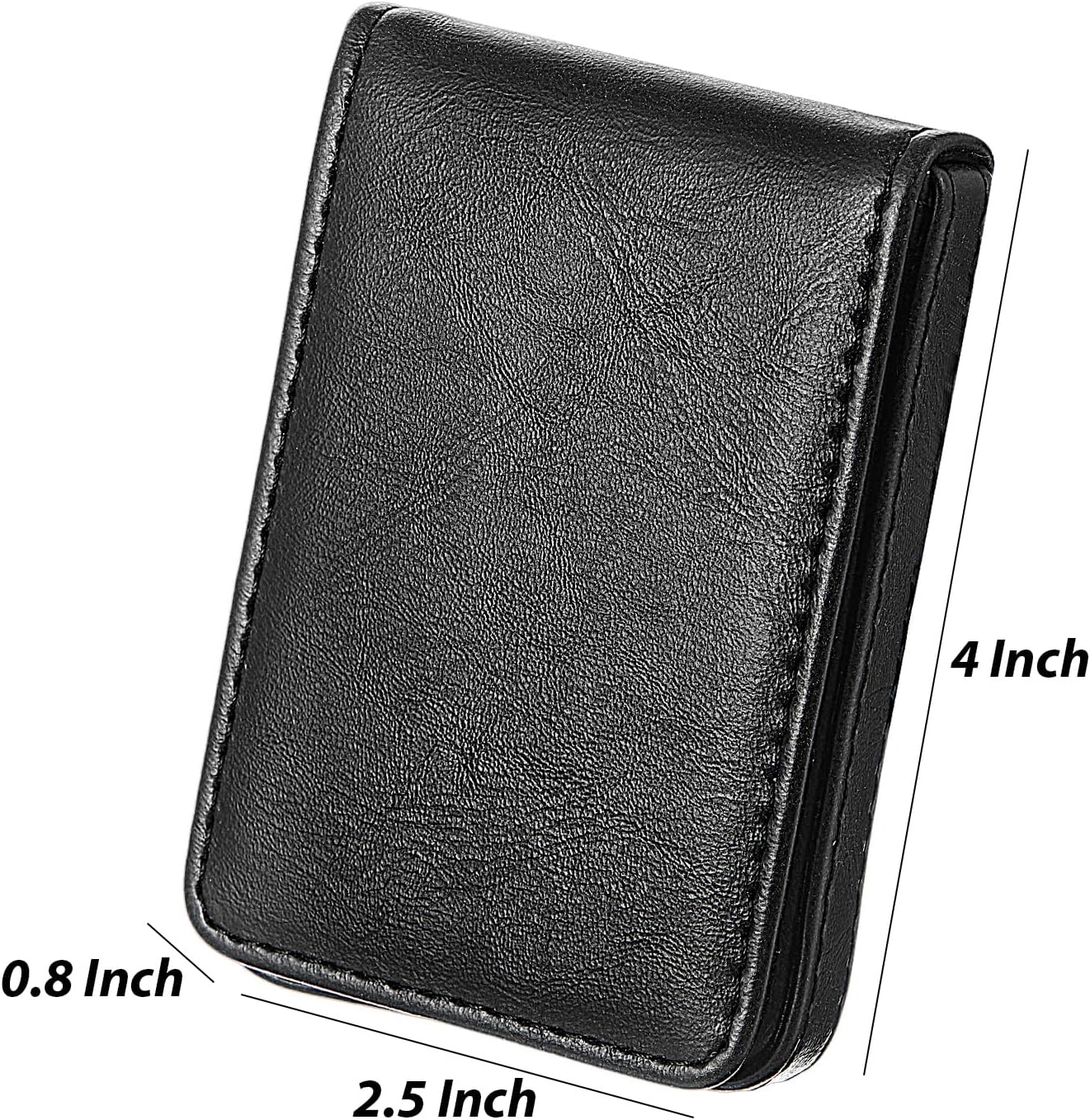 Outus 2 Pieces Business Card Holder, PU Leather Business Card Case Pocket Wallet with Magnetic Shut for Valentines Gift Men Women(Black and Coffee,Classic)