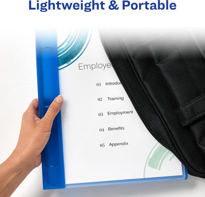 Avery Flexible View 3 Ring Binder, 1 Inch Round Rings, 1 Blue Binder (17675)