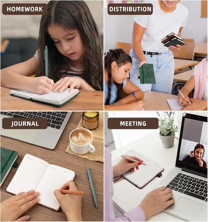3 Pack Pocket Journaling Notebooks, A6 Small Notebook For Note Taking Journaling Notebooks Journals For Writing Mini Note Pads With Pen Holder 120 Pages 100 GSM Thick Paper(Nude, Brown, Forest Green)