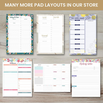 bloom daily planners Horizontal Weekly Tear-Off To Do List Planning Pad - Undated Notepad Organizer & Healthy Habit Tracker - 8.5” x 11” - Floral
