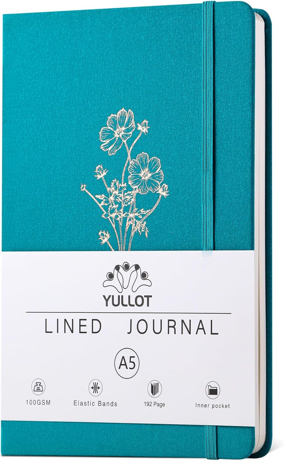 Lined Journal Notebook –A5 PU Leather Hardcover Notebook, 100gsm Thick Bleedproof Paper with Inner Pocket – 192Pages Lined Writing Journal for Students Women Note Taking - Terracotta Orange