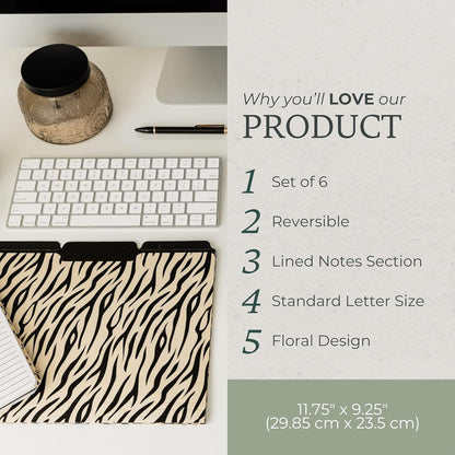 Steel Mill & Co Cute File Folders, Set of 9, Document Organizer for Filing Cabinet, Decorative Letter Size Files, Wanderlust