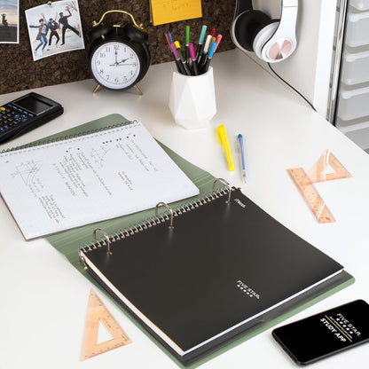 Five Star Spiral Notebook + Study App, 1 Subject, Graph Ruled Paper, 8-1/2" x 11", 100 Sheets, Fights Ink Bleed, Water Resistant Cover, Tidewater Blue (06190AA4)