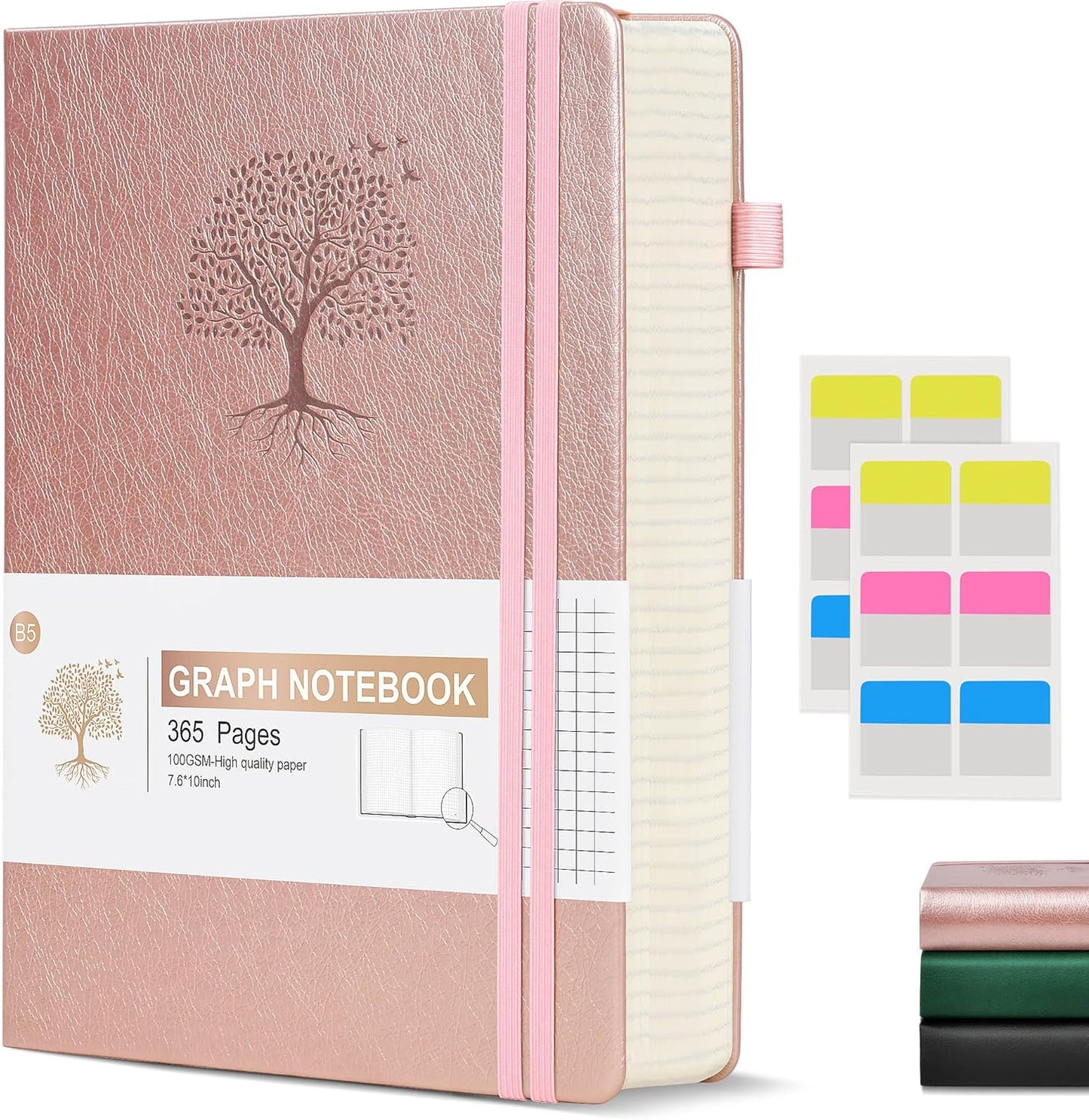 Lined Journal Notebook -365 Pages A5 Thick Journals for Writing Ruled Notebook, Hardcover Leather Journal for Women Men Daily Journal Notebook for Work, Note Taking, 100Gsm Lined Paper( 5.75'' X 8.38'' Green)