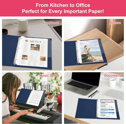 Sheet Protectors 50 Pack | Fits 8.5x11 Paper & 3-Ring Binders | Glare-Reducing Textured Surface with Reinforced Edges | Acid-Free Top-Loading for Home, School & Office
