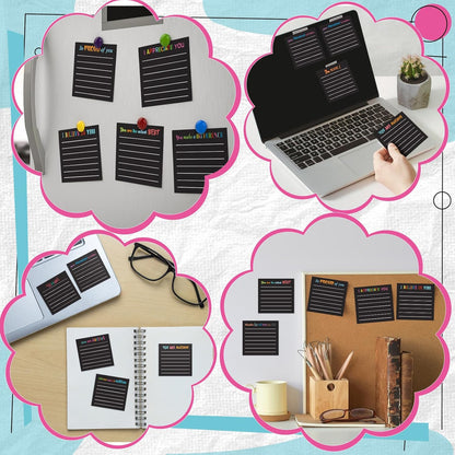 Yinder 48 Pcs Inspirational Sticky Notes Cute Motivational Sticky Notes Pad End of Year Employee Appreciation Gifts Bulk for Teacher Nurse Coworkers Office Supplies 3 x 3'' (Thank You,Dark Color)