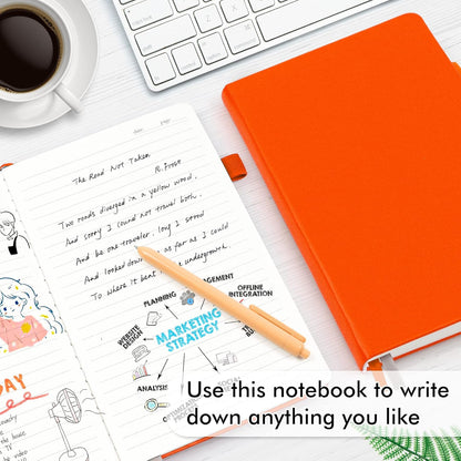feela College Ruled Notebooks, 24 Pack Business Notebook Hardcover Lined Writing Journal with Pen Holder for Men Women Note Taking, with 24 Black Pens, 120 GSM, 5.1”x8.3”, A5, White