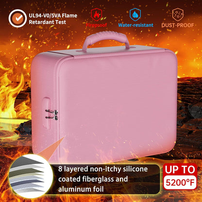 DocSafe 5200°F Document Organizer with Lock, Upgraded Heat Insulated Fireproof＆Water-Resistant Box 8 Layers File Organizer, Portable Home Travel Safe Storage for Important Documents and More