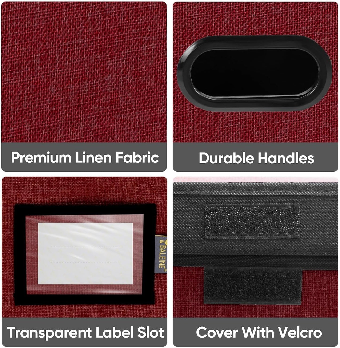 BALEINE File Organizer Box with Lid, Collapsible File Folder Organizer with Plastic Slide, Hanging File Folder Box for Office Document Storage (1 Pack, Black)