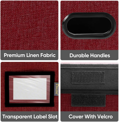 BALEINE File Organizer Box with Lid, Collapsible File Folder Organizer with Plastic Slide, Hanging File Folder Box for Office Document Storage (1 Pack, Black)
