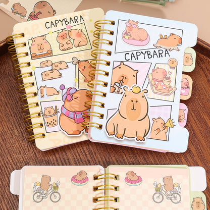 2 Pack Cute Small Spiral Notebooks Kawaii Cartoon Mini Memo Notepads Ruled Pages 54 Sheets Journals for Study, Drawing and Writing Notes Gift Reward for Friends Party Favor (Random Style, 10.5x8.5cm)