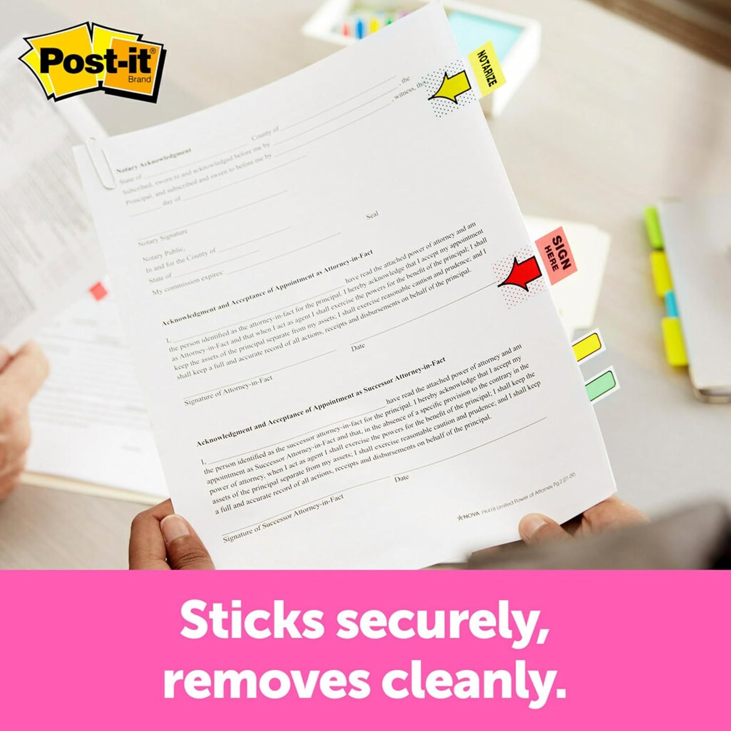 Post-it Message Flags, Sign Here 1 in. x 1.7 in., One Dispenser with 200 -Count Red Sticky Tabs Per Dispenser, Removable Page Markers to Mark Tax, Real Estate, and Legal Documents (200 Flags Total)