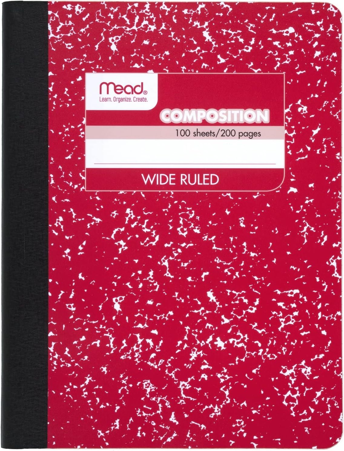 Mead Composition Notebook, 12 Pack, Wide Ruled Paper, 7-1/2" x 9-3/4", 100 Sheets per Comp Book, Colors Will Vary (963759)