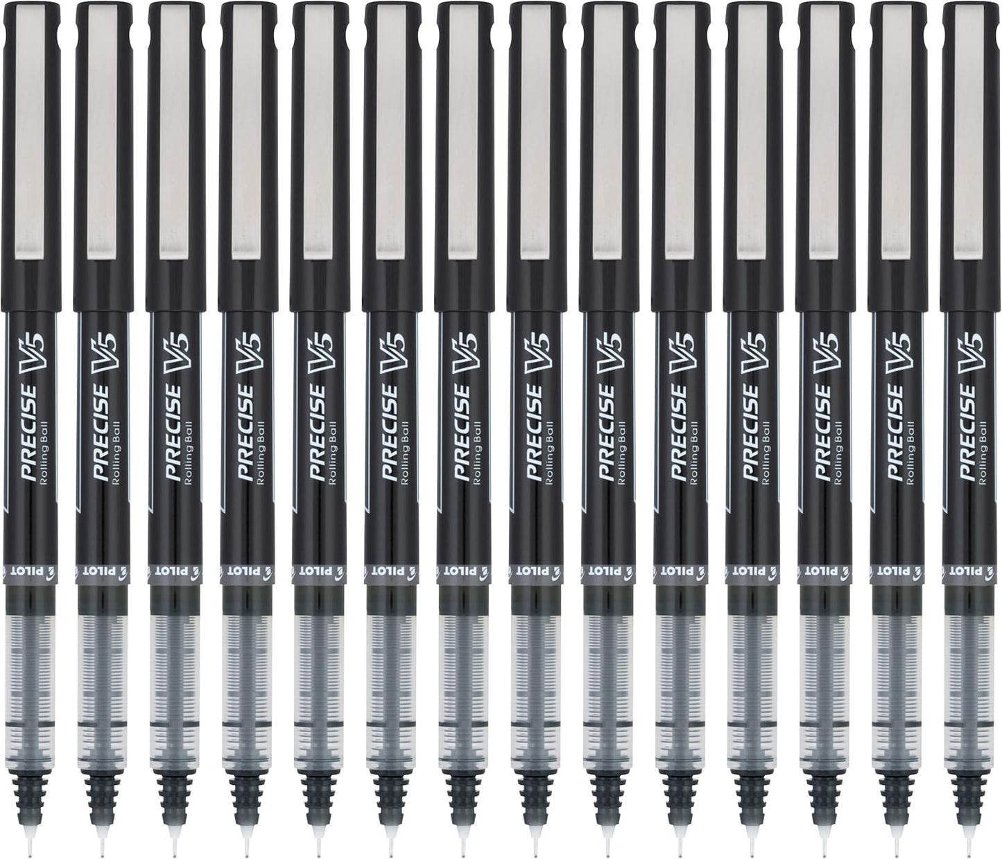 PILOT Precise V5 Stick Liquid Ink Rolling Ball Stick Pens, Extra Fine Point (0.5mm) Black, 14-Pack (15403)