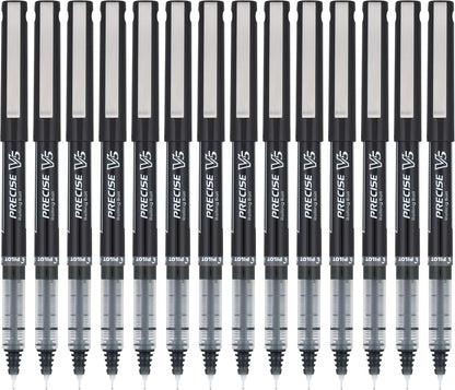 PILOT Precise V5 Stick Liquid Ink Rolling Ball Stick Pens, Extra Fine Point (0.5mm) Black, 14-Pack (15403)