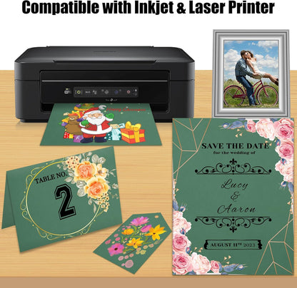25 Sheets Black Cardstock Paper 8.5'' x 11'', 250gsm/92lb Thick Paper for Scrapbook, Invitations, Printing and DIY Cards