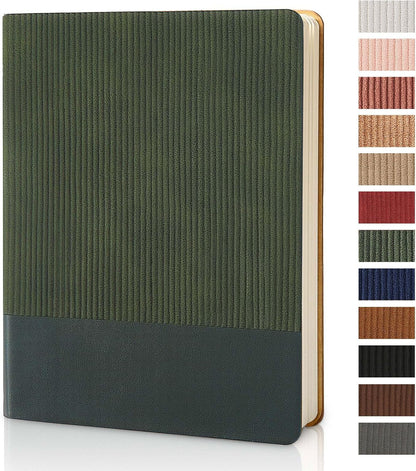Lined Journal Notebook for Work College Ruled Note Book 5.79"x8.27"A5 PU Leather Daily Journaling 216 Pages for Women Men Writing Home School Supplies Business (Dark Green)