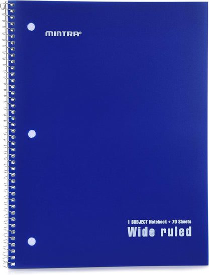 Mintra Office Spiral Notebooks, Wirebound, Journals for School, Work, Business, Aesthetic Stationery, Writing Pads, Teacher & Student Supplies (6, Pastel, College)