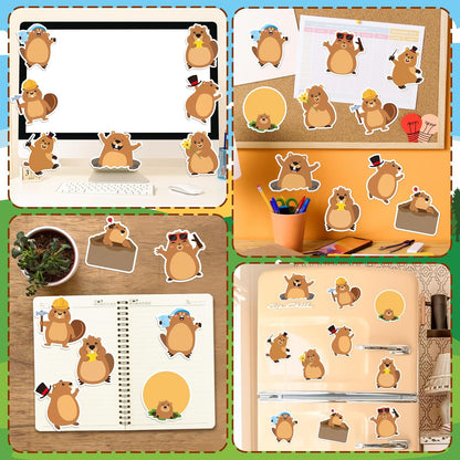 CJiangpo 30Pcs Marshmallow Sticky Notes Pads, 600 Sheets Cute Self Stick Notepad Memo Pads Funny Cartoon Page Marker Classroom Rewards Camping Themed Gift