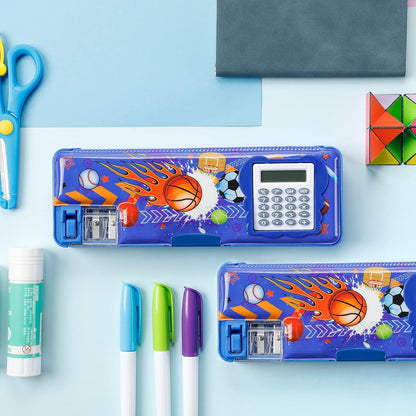 Henoyso Multifunctional Pencil Box for Girls Butterfly Pencil Case with Calculator and Sharpener Cool Cute Pencilcase School Supplies Essentials Christmas Birthday Gift Present for Kids Teens