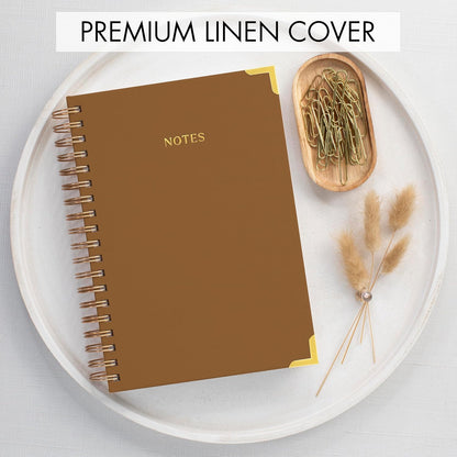 Aesthetic Thick Spiral Notebook Journal For Women in B5 Format - Modern Linen Hardcover College Ruled Note Book With 300 Lined Pages - Perfect For Writing And Staying Organized at Work or School