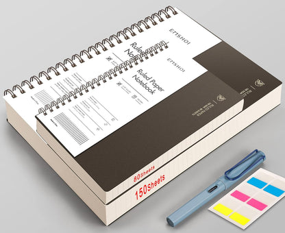 EMSHOI A5 Spiral Notebook College Ruled Lined Journal, Small 5.7" X 8.22", 300 Pages/150 Sheets, 100gsm Thick Paper, Waterproof Hardcover, for Office School Women Men Work Writing Notes, Blue