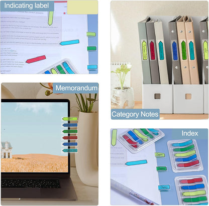 Ericter 1200 Pcs Sticky Tabs Page Markers Sticky Index Tabs, Arrow Flag Tabs - 10 Primary Color Tabs Page Flag Markers Bookmarks Book Tabs for Annotating Books