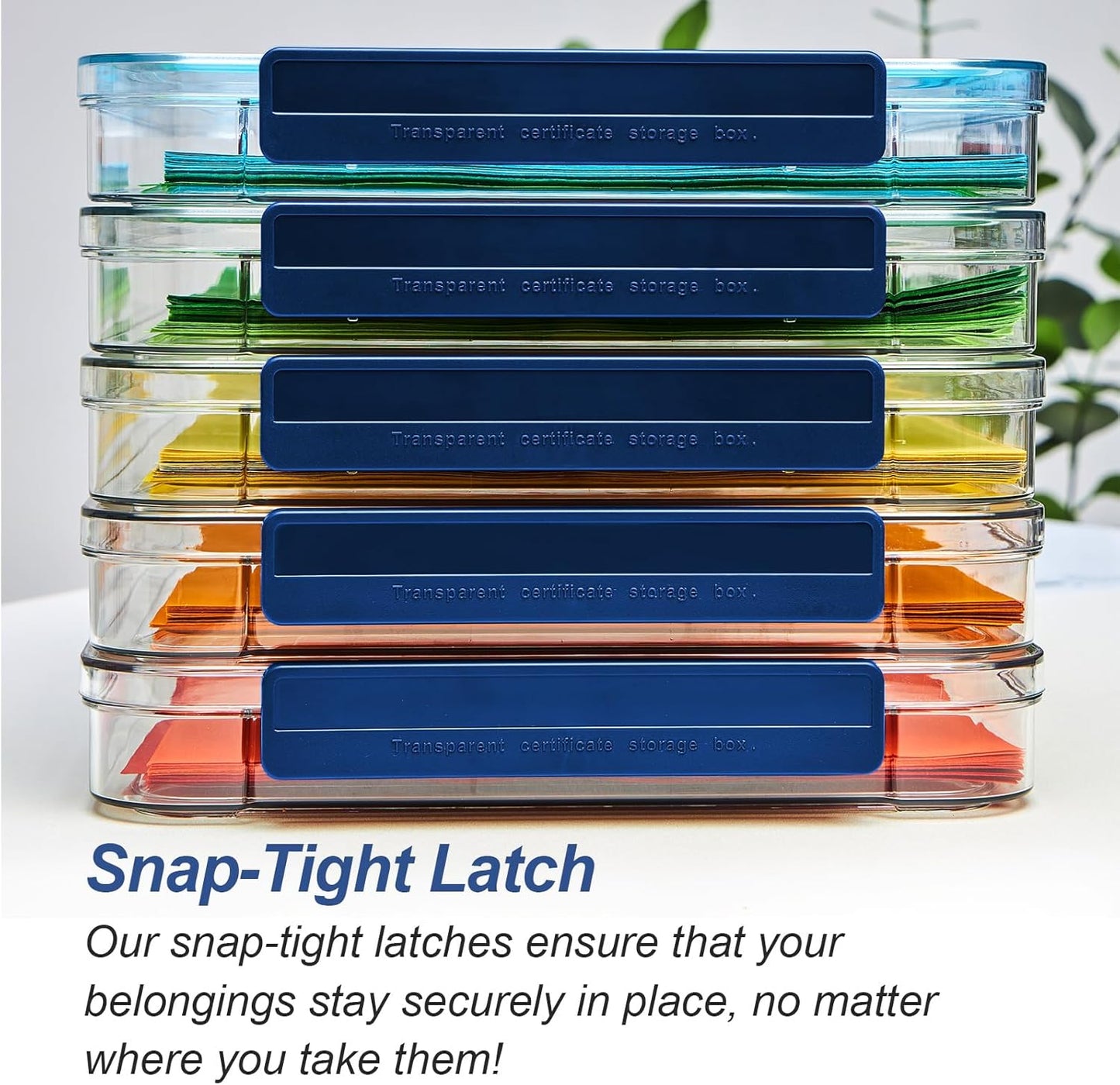 CATOOMUU 2 Pcs 5.5qt 9 x 13 Plastic Portable Project Case With Snap-Tight Latch Clear Stackable Storage Box With Lids Organizer Container For A4 File Photo Documents Scrapbook Craft Art Supplies