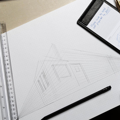 Notsu Graph Notepads 11 x 17 inch | Large Graphing Double Sided Drafting Pads with 1/4" Quad Grid Premium Thick Paper 120gsm