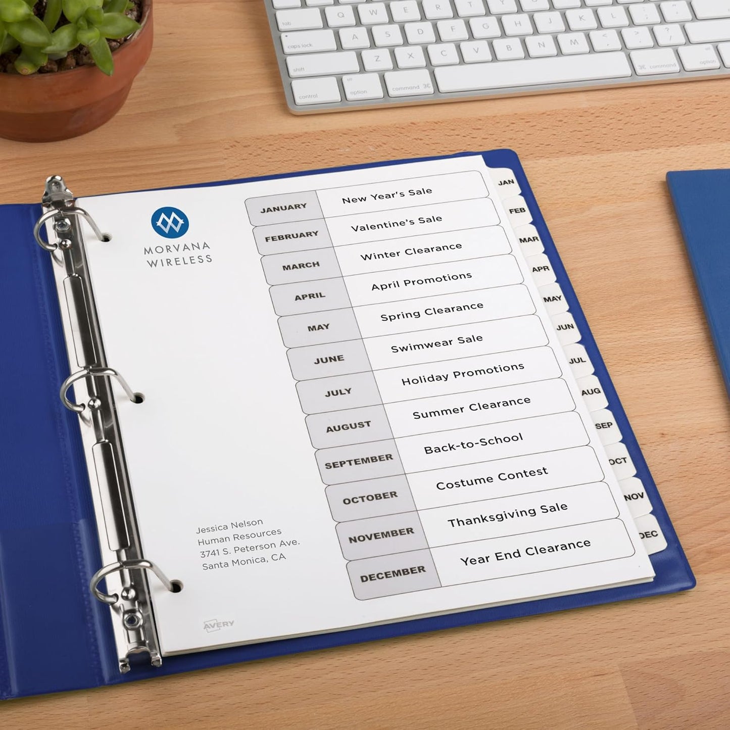 Avery Jan-Dec Dividers for 3 Ring Binders, 12 Tabs per Set, Customizable Table of Contents, Classic White Tabs, Great for Organizing Reports, Projects, and More (11126)