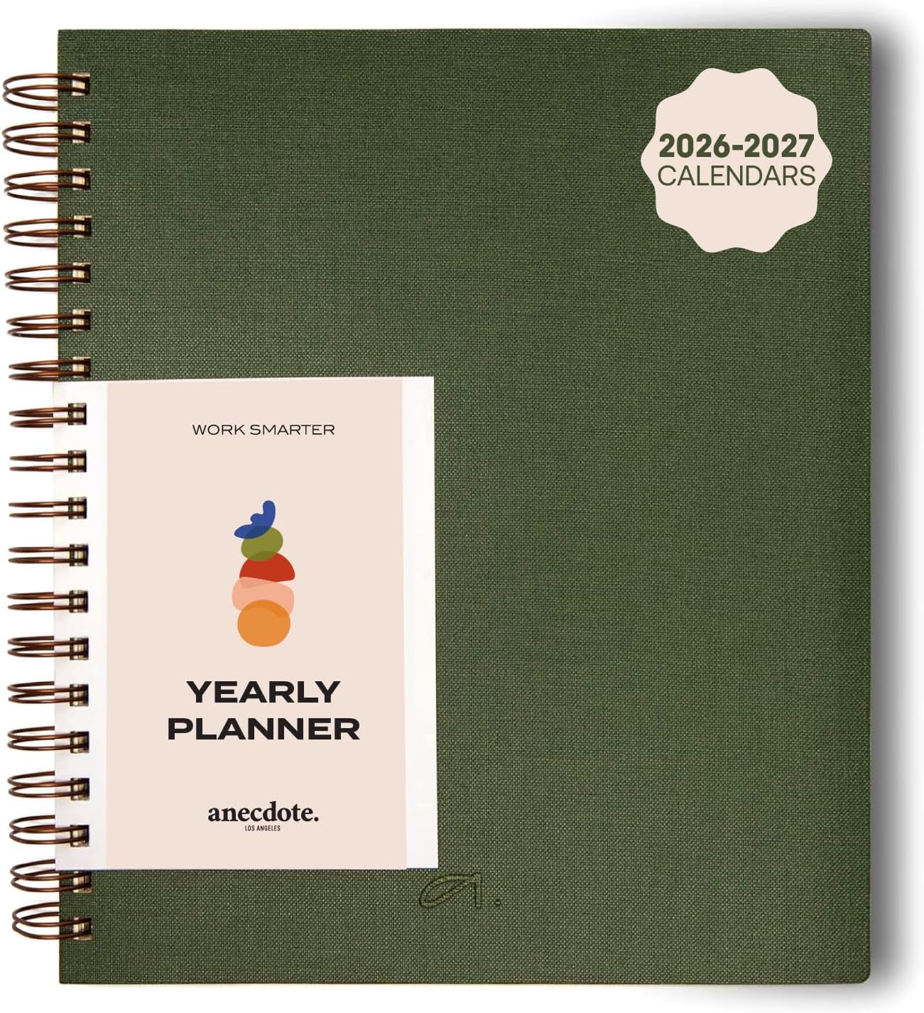 Anecdote Daily Planner w/ 2026-2027 Calendar | Start Anytime 26 Weeks Undated | 1 Page per Day | 8.5" x 5.2" | Hardcover To-Do List Organizer, Plan Your Success, Achieve Productivity Goals (Evergreen)