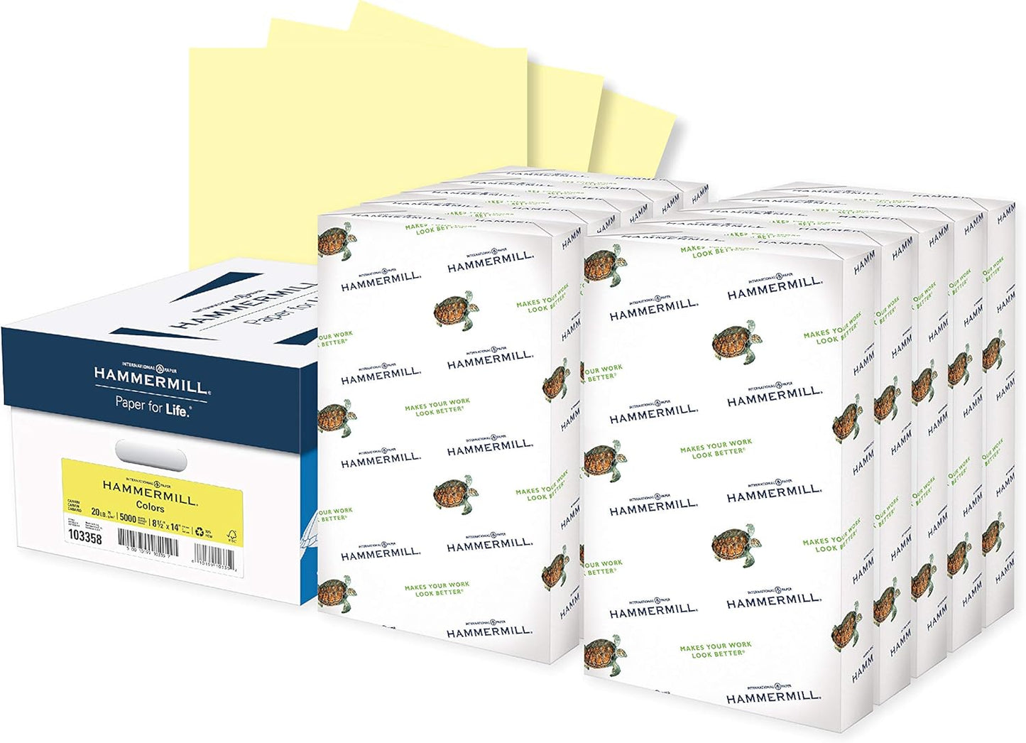 Hammermill Colored Paper, 20 lb Tan Printer Paper, 8.5 x 11-10 Ream (5,000 Sheets) - Made in the USA, Pastel Paper, 102863C