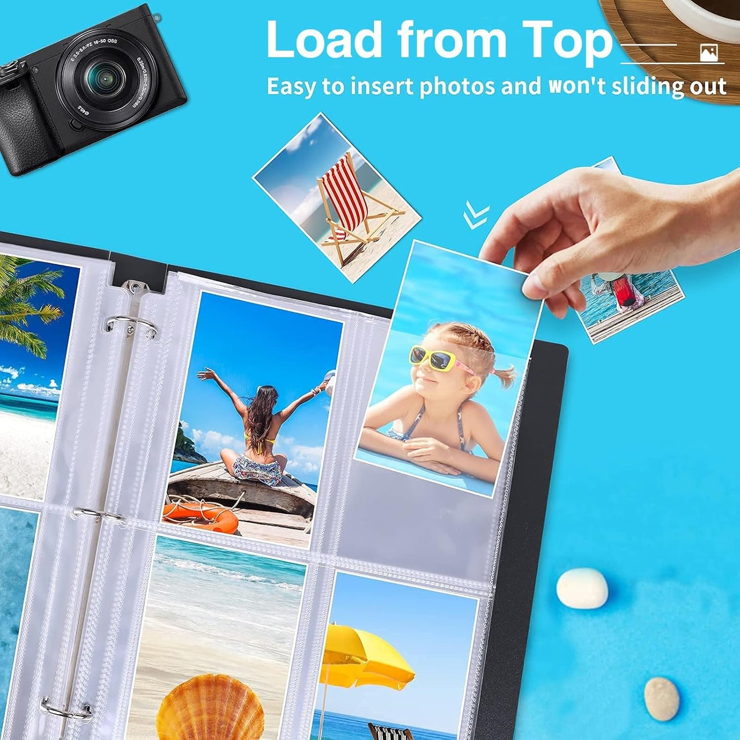 Fabmaker 30 Pack Photo Sleeves for 3 Ring Binder - (4x6, for 180 Photos), Archival Page Protectors, Clear Plastic Refill Pages, Postcard Sleeves, Acid-Free