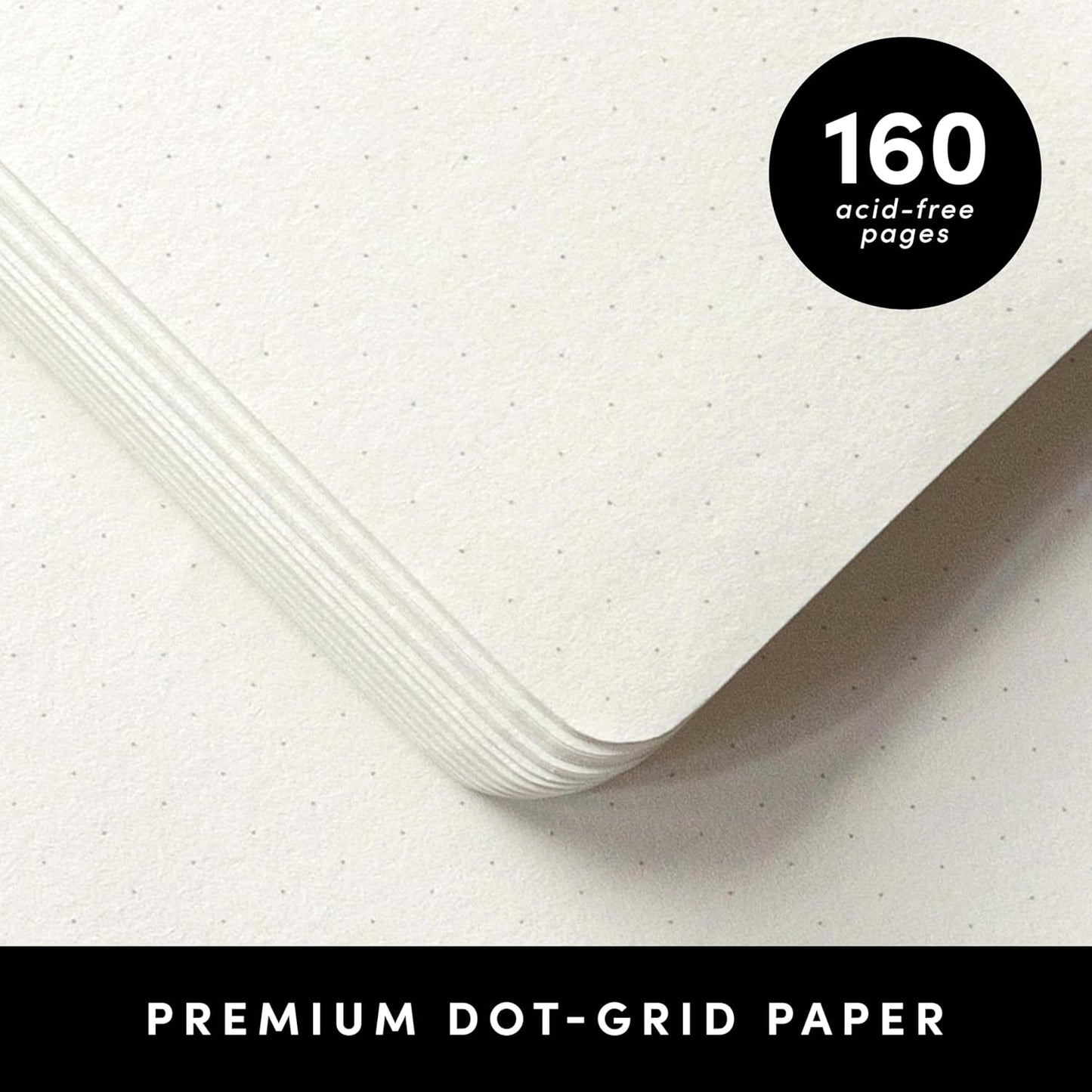 PAPERAGE Lined Journal Notebook, (Black), 160 Pages, Medium 5.6 in x 8 in - 100 GSM Thick Paper – Hardcover Journaling Notebook for Work, School & Note Taking