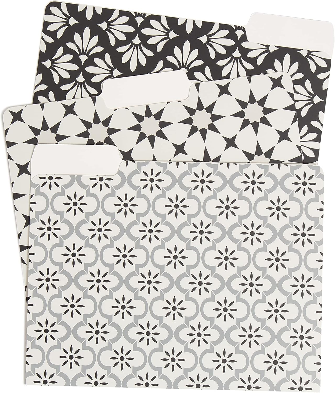 U Brands Fashion File Folders, 9 Count, 1/3-Cut Tabs in Assorted Positions, Letter Size, Office Supplies (Moroccan)